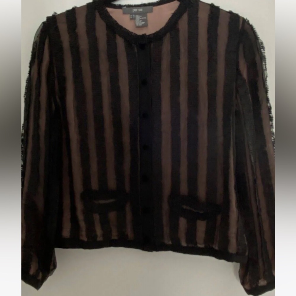 Per se silk lace top